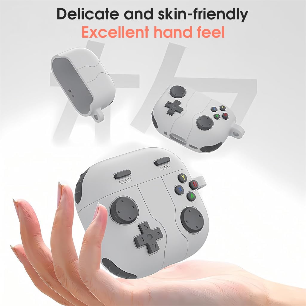 ZORBES Earbuds Case Cover for AirPods 4 Protective Anti-Scratch Silicone Skin Cover with Carabiner Fashion Retro Gaming Machine Earbuds Case Cover for AirPods 4, Grey ZORBES Earbuds Case Cover for AirPods 4 Protective Anti-Scratch Silicone Skin Cover with Carabiner Fashion Retro Gaming Machine Earbuds Case Cover for AirPods 4, Grey